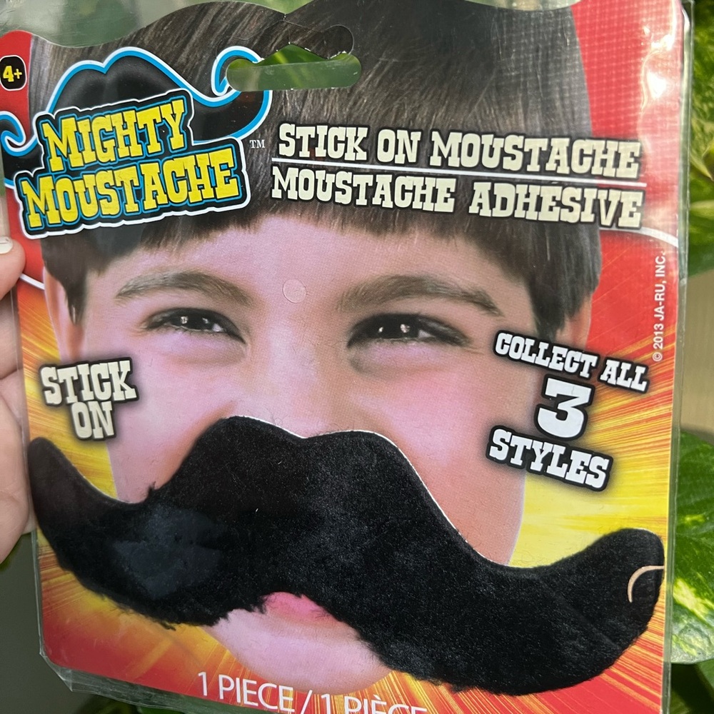 JA-RU Mighty Mustache Stick On Mustache Child's Toy Costume Accessory NEW